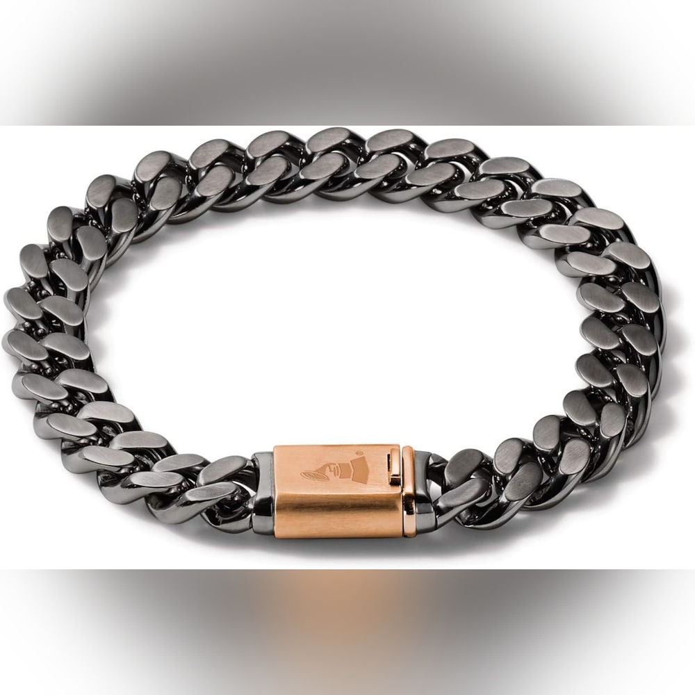 Grey Rose Gold Latín Grammy Chain Bracelet
